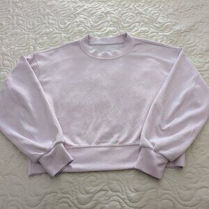 Lululemon Ribbed Softstreme Perfectly Oversized Cropped Crew Pullover, Size 6,